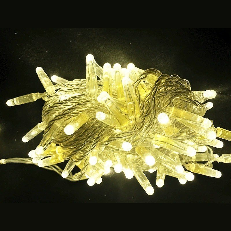 Soft warm white IP65 LED string lights with clear cable for hospitality and commercial decoration